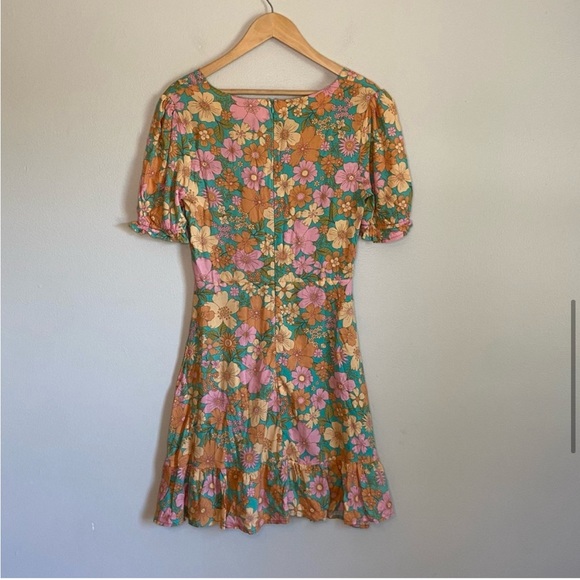 Petal + Pup Jeffree Retro Floral Boho Ruffle Mini Sun Dress (size 2) - Picture 7 of 7